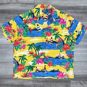 Polo Ralph‎ Lauren Classic Fit Floral Sailboat Shirt - Tropical Vacation XL